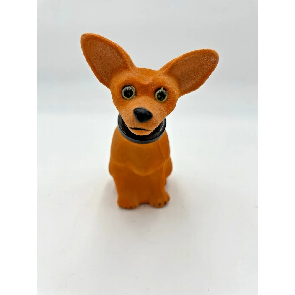 Vintage Flocked‎ Felt Bobble Head Nodder Chihuahua Dog Retro Dashboard Ready